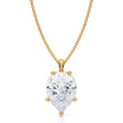 Pear Solitaire Lab Diamond Pendant Necklace 14K Yellow Gold (3.50ct)