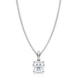 Round Solitaire Lab Diamond Pendant Necklace 14K White Gold (0.75ct)
