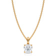 Round Solitaire Lab Diamond Pendant Necklace 14K Yellow Gold (0.75ct)