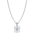 Round Solitaire Lab Diamond Pendant Necklace 14K White Gold (1.00ct)