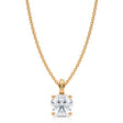 Round Solitaire Lab Diamond Pendant Necklace 14K Yellow Gold (1.00ct)