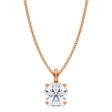 Round Solitaire Lab Diamond Pendant Necklace 14K Rose Gold (1.50ct)