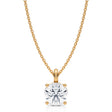 Round Solitaire Lab Diamond Pendant Necklace 14K Yellow Gold (1.50ct)