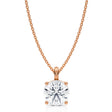 Round Solitaire Lab Diamond Pendant Necklace 14K Rose Gold (2.00ct)