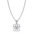 Round Solitaire Lab Diamond Pendant Necklace 14K White Gold (2.00ct)