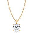 Round Solitaire Lab Diamond Pendant Necklace 14K Yellow Gold (2.00ct)