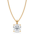 Round Solitaire Lab Diamond 4-Prong Necklace 14K Yellow Gold (2.50ct)
