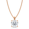 Round Solitaire Lab Diamond Pendant Necklace 14K Rose Gold (3.00ct)