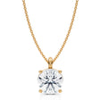 Round Solitaire Lab Diamond Pendant Necklace 14K Yellow Gold (3.00ct)