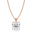 Round Solitaire Lab Diamond Pendant Necklace 14K Rose Gold (3.50ct)