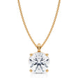 Round Solitaire Lab Diamond Pendant Necklace 14K Yellow Gold (3.50ct)