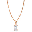 Radiant Solitaire Lab Diamond Pendant Necklace 14K Rose Gold (0.25ct)