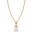 Radiant Solitaire Lab Diamond Pendant Necklace 14K Yellow Gold (0.25ct)
