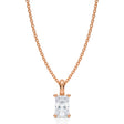 Radiant Solitaire Lab Diamond Pendant Necklace 14K Rose Gold (0.50ct)