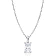Radiant Solitaire Lab Diamond Pendant Necklace 14K White Gold (0.50ct)