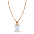 Radiant Solitaire Lab Diamond Pendant Necklace 14K Rose Gold (0.75ct)