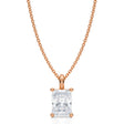 Radiant Solitaire Lab Diamond Pendant Necklace 14K Rose Gold (1.00ct)
