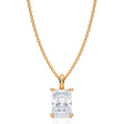 Radiant Solitaire Lab Diamond Pendant Necklace 14K Yellow Gold (1.00ct)