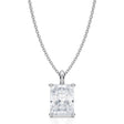 Radiant Solitaire Lab Diamond Pendant Necklace 14K White Gold (2.50ct)
