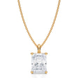 Radiant Solitaire Lab Diamond Pendant Necklace 14K Yellow Gold (2.50ct)