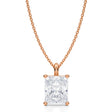 Radiant Solitaire Lab Diamond Pendant Necklace 14K Rose Gold (3.00ct)