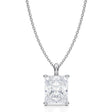 Radiant Solitaire Lab Diamond Pendant Necklace 14K White Gold (3.00ct)
