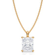 Radiant Solitaire Lab Diamond Pendant Necklace 14K Yellow Gold (3.00ct)
