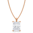 Radiant Solitaire Lab Diamond Pendant Necklace 14K Rose Gold (3.50ct)
