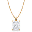 Radiant Solitaire Lab Diamond Pendant Necklace 14K Yellow Gold (3.50ct)