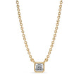 Asscher Lab Diamond Solitaire Pendant Necklace 14K Yellow Gold (0.25ct)