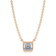 Asscher Lab Diamond Solitaire Pendant Necklace 14K Rose Gold (0.50ct)