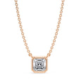 Asscher Lab Diamond Solitaire Pendant Necklace 14K Rose Gold (0.75ct)