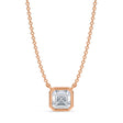 Asscher Lab Diamond Solitaire Pendant Necklace 14K Rose Gold (1.00ct)