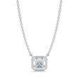 Asscher Lab Diamond Solitaire Pendant Necklace 14K White Gold (1.00ct)