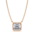 Asscher Lab Diamond Solitaire Pendant Necklace 14K Rose Gold (1.50ct)