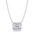Asscher Lab Diamond Solitaire Pendant Necklace 14K White Gold (1.50ct)