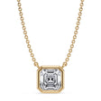 Asscher Lab Diamond Solitaire Pendant Necklace 14K Yellow Gold (1.50ct)