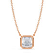 Asscher Lab Diamond Solitaire Pendant Necklace 14K Rose Gold (2.00ct)