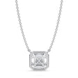 Asscher Lab Diamond Solitaire Pendant Necklace 14K White Gold (2.00ct)