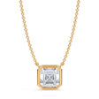 Asscher Lab Diamond Solitaire Pendant Necklace 14K Yellow Gold (2.00ct)