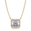 Asscher Lab Diamond Solitaire Pendant Necklace 14K Rose Gold (2.50ct)
