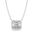 Asscher Lab Diamond Solitaire Pendant Necklace 14K White Gold (2.50ct)