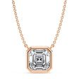 Asscher Lab Diamond Solitaire Pendant Necklace 14K Rose Gold (3.00ct)