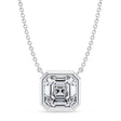 Asscher Lab Diamond Solitaire Pendant Necklace 14K White Gold (3.00ct)