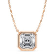 Asscher Lab Diamond Solitaire Pendant Necklace 14K Rose Gold (3.50ct)