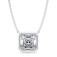 Asscher Lab Diamond Solitaire Pendant Necklace 14K White Gold (3.50ct)