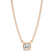 Cushion Lab Diamond Solitaire Pendant Necklace 14K Rose Gold (0.25ct)