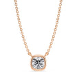 Cushion Lab Diamond Solitaire Pendant Necklace 14K Rose Gold (0.50ct)