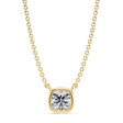 Cushion Lab Diamond Solitaire Pendant Necklace 14K Yellow Gold (0.50ct)