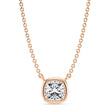 Cushion Lab Diamond Solitaire Pendant Necklace 14K Rose Gold (0.75ct)